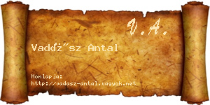 Vadász Antal névjegykártya